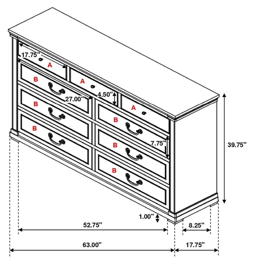 Hillcrest Ivory Dresser - furniture place usa