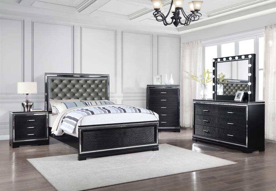 Cappola Black Eastern King Bed - furniture place usa