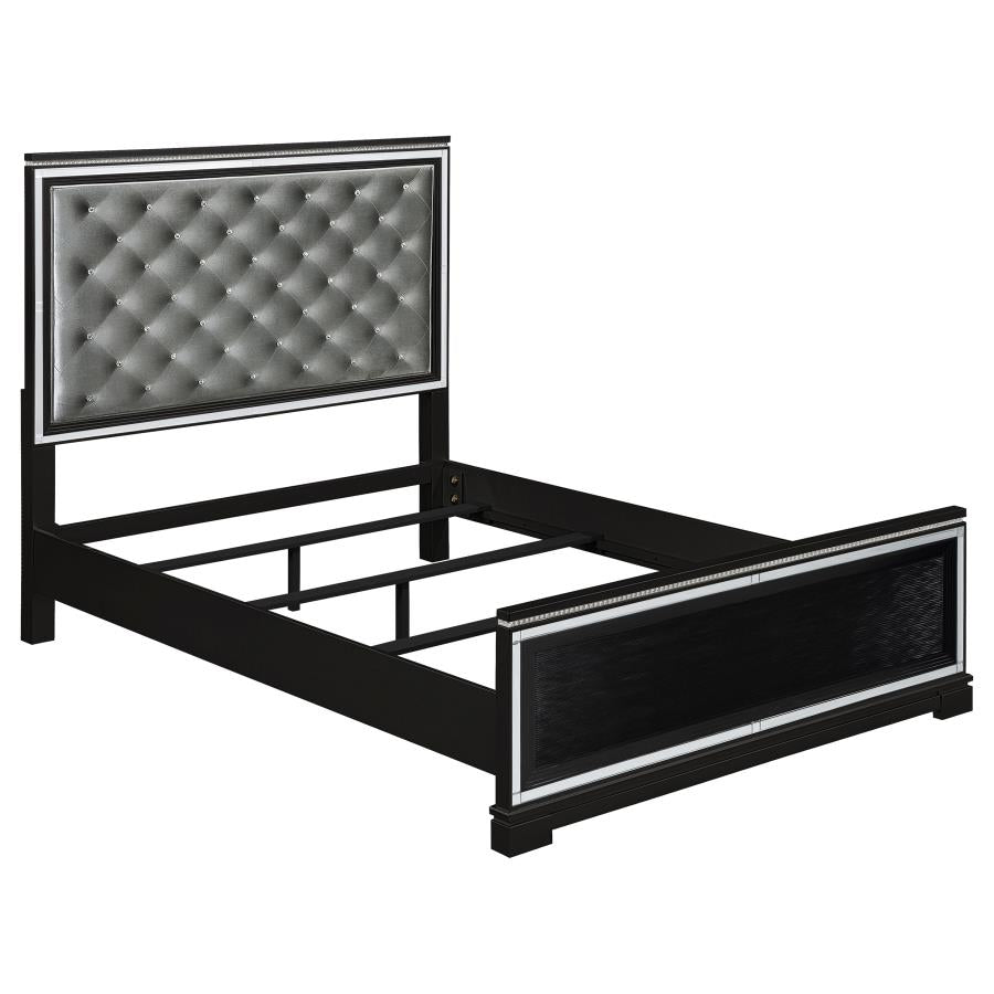 Cappola Black Queen Bed 4 Pc Set - furniture place usa