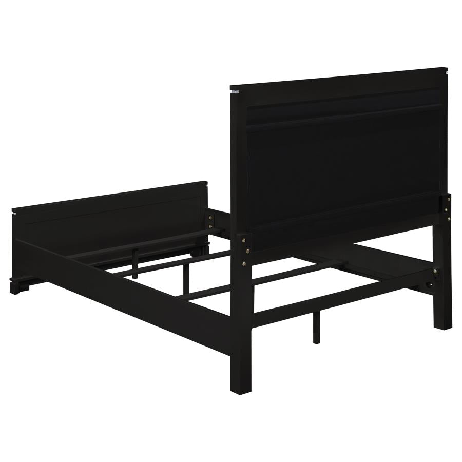 Cappola Black Queen Bed 4 Pc Set - furniture place usa