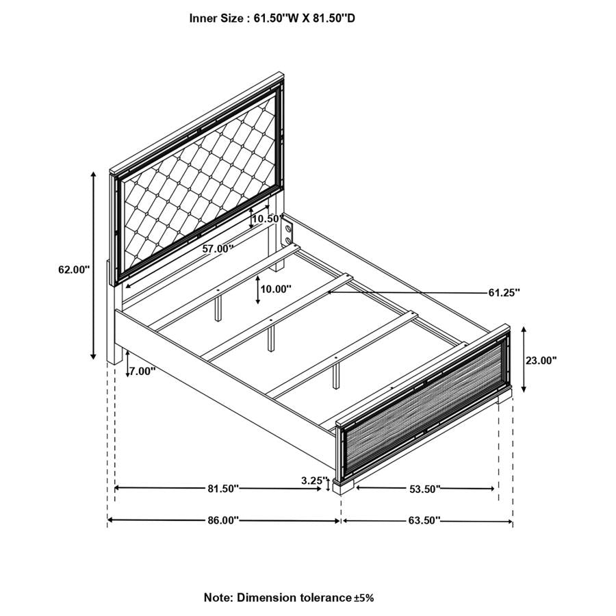 Cappola Black Queen Bed - furniture place usa