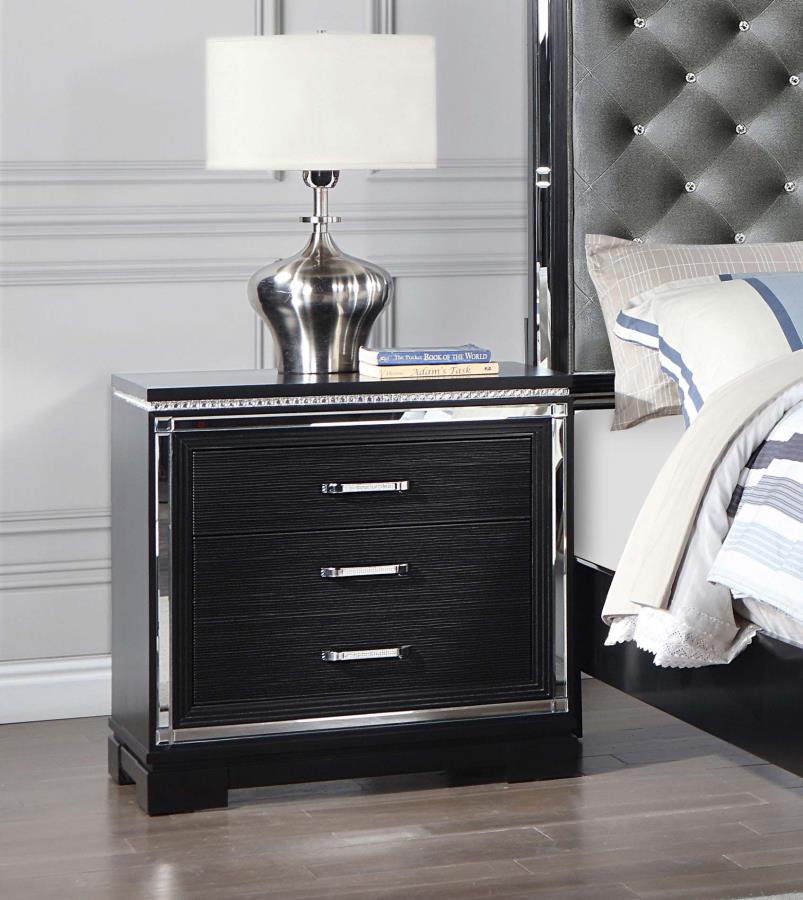 Cappola Black Nightstand - furniture place usa