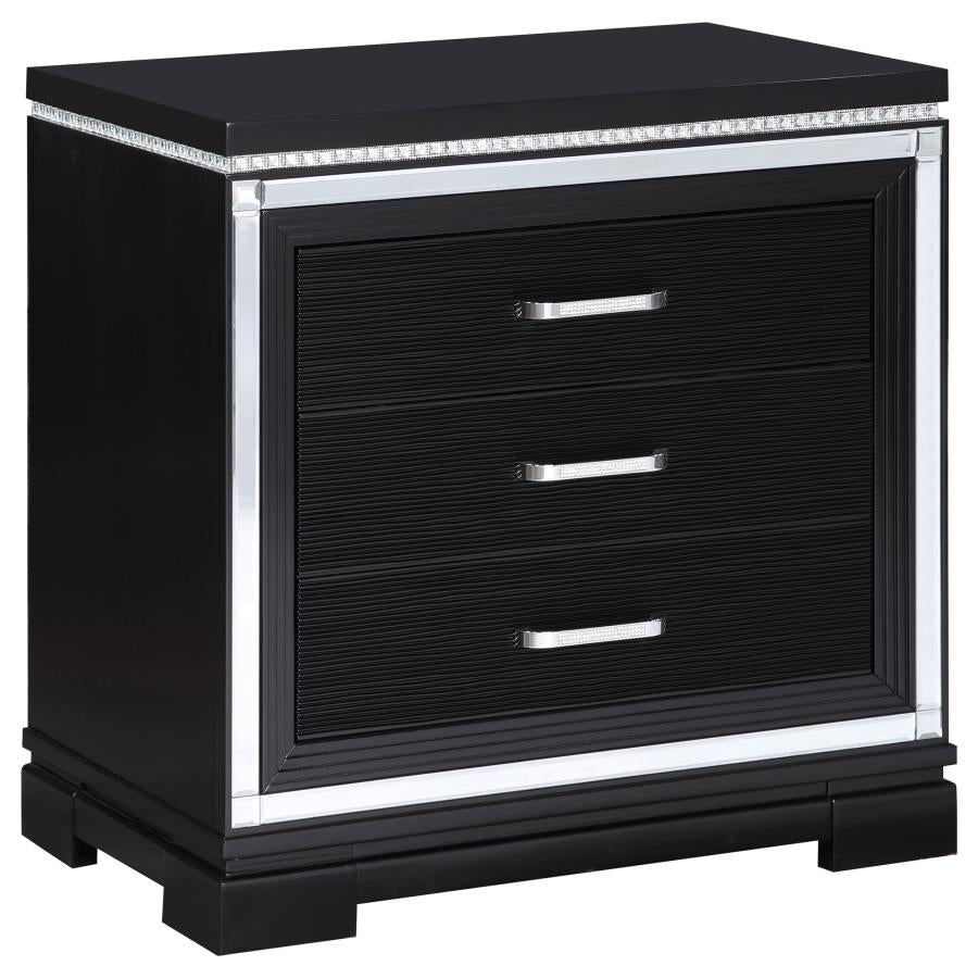 Cappola Black Nightstand - furniture place usa