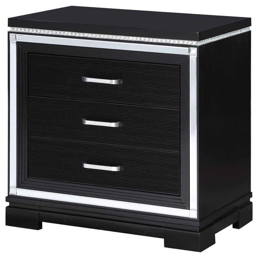 Cappola Black Nightstand - furniture place usa