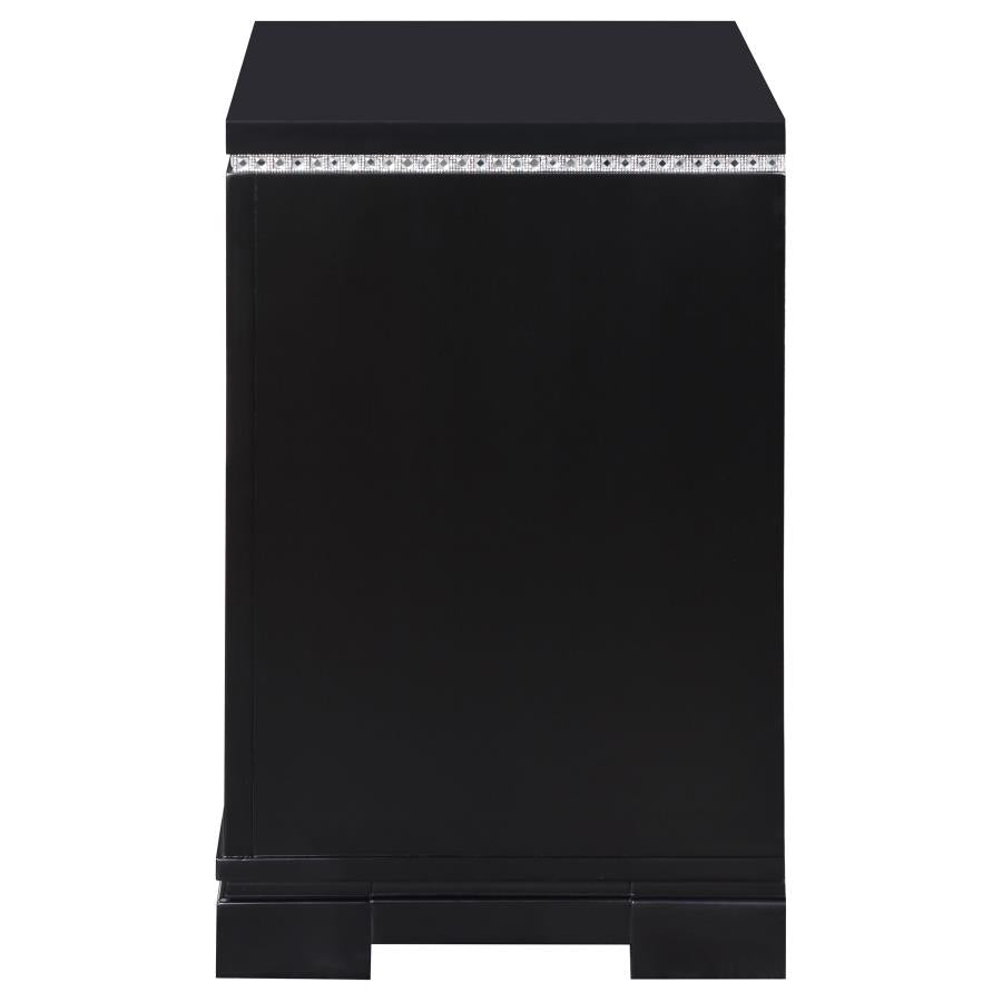 Cappola Black Nightstand - furniture place usa