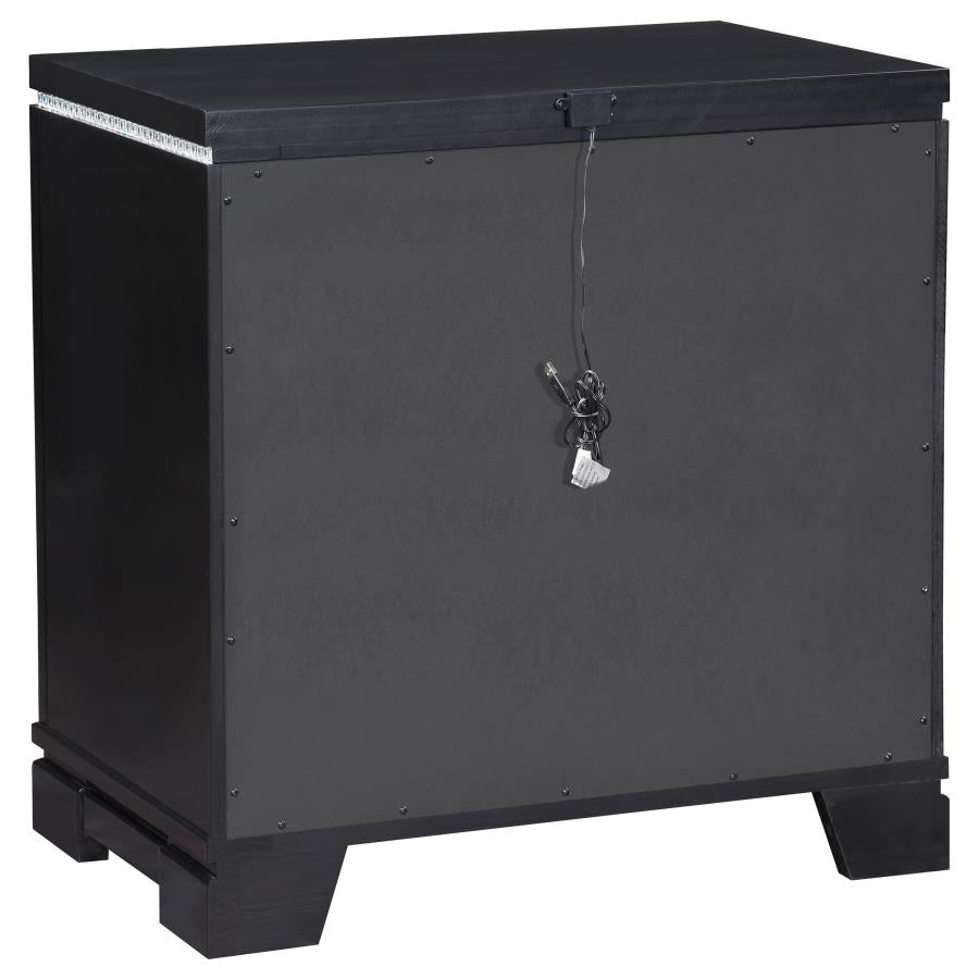 Cappola Black Nightstand - furniture place usa