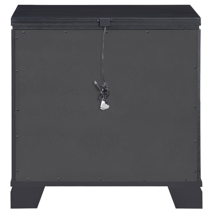 Cappola Black Nightstand - furniture place usa