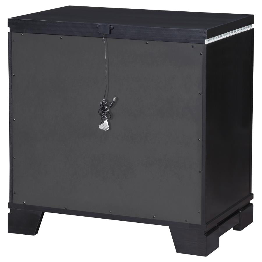 Cappola Black Nightstand - furniture place usa