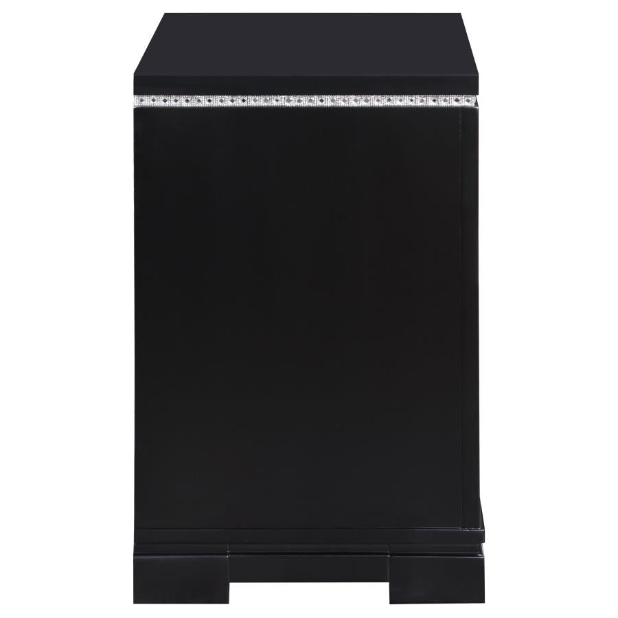 Cappola Black Nightstand - furniture place usa