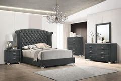 Melody Grey Queen Bed 5 Pc Set - furniture place usa