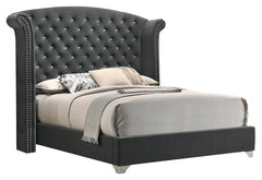 Melody Grey Queen Bed 5 Pc Set - furniture place usa