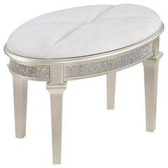 Evangeline Ivory Vanity Stool - furniture place usa