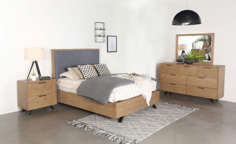 Taylor Brown Queen Bed 4 Pc Set - furniture place usa