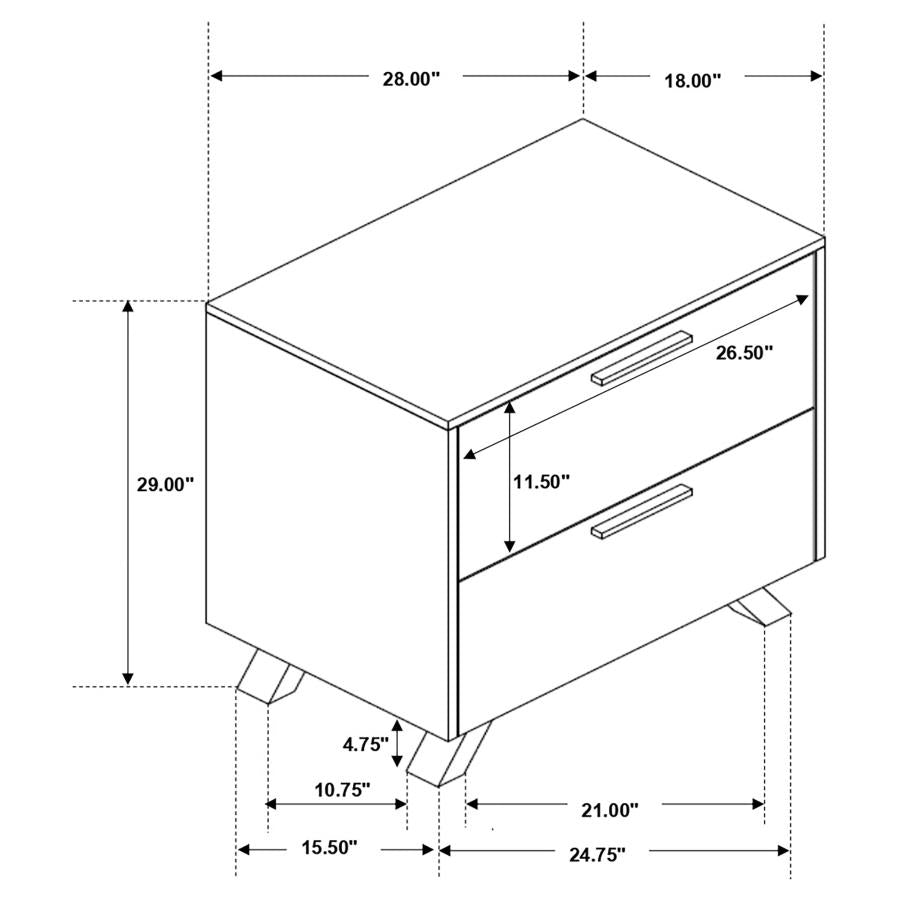 Taylor Brown Nightstand - furniture place usa