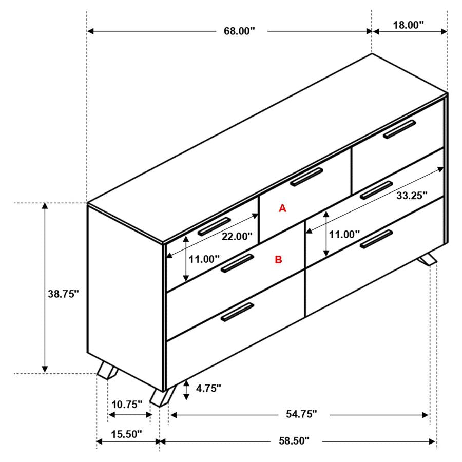 Taylor Brown Dresser - furniture place usa