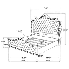 Antonella Beige Queen Bed - furniture place usa