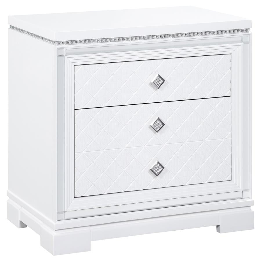 Eleanor White Nightstand - furniture place usa