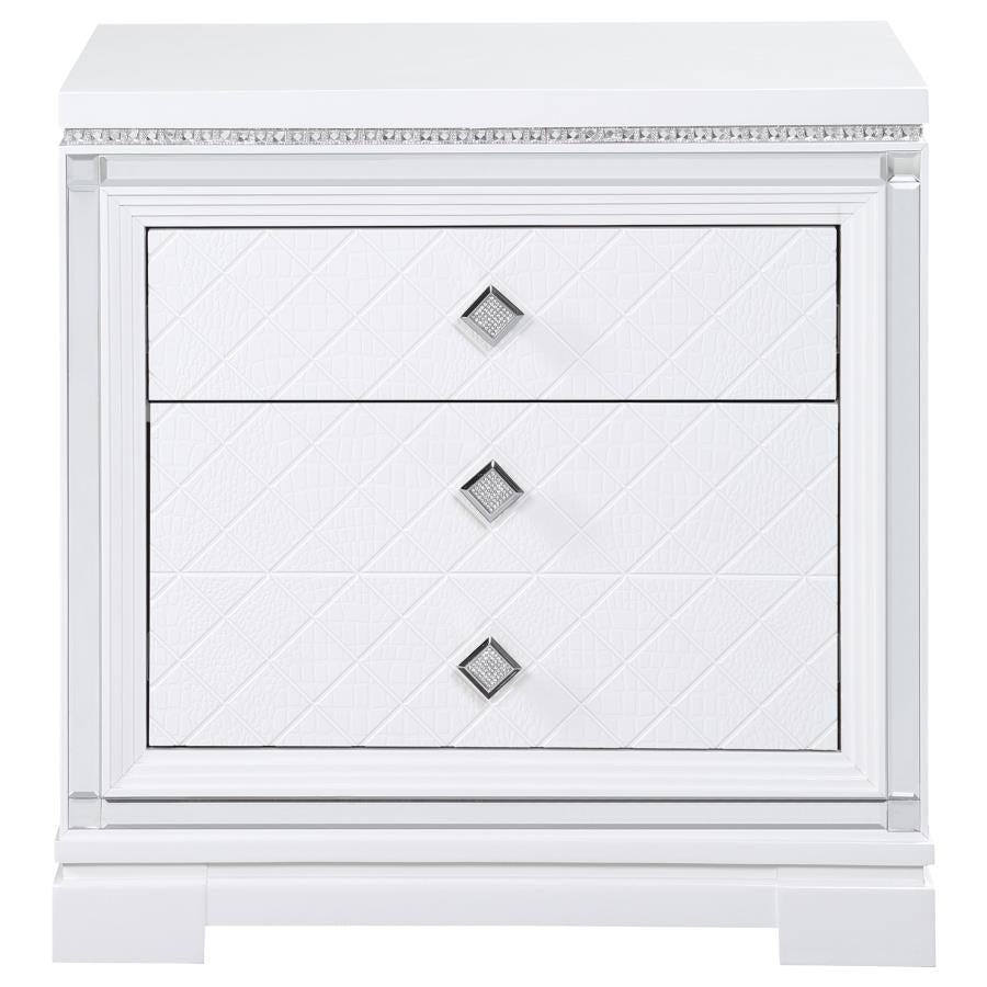 Eleanor White Nightstand - furniture place usa