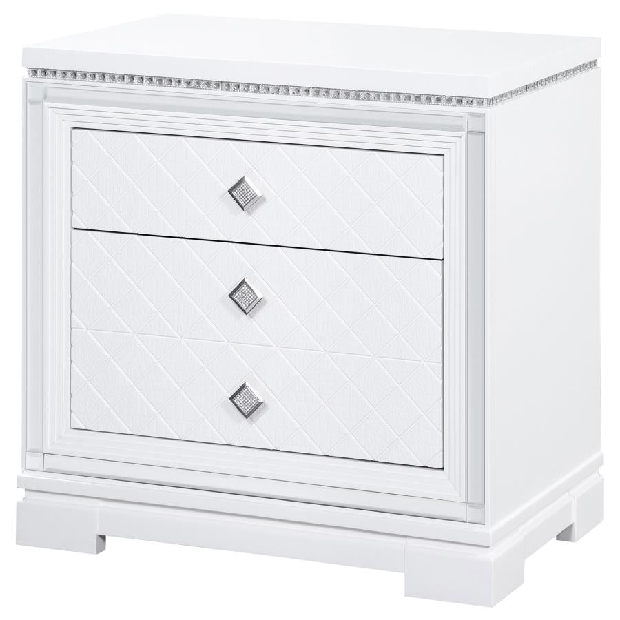 Eleanor White Nightstand - furniture place usa