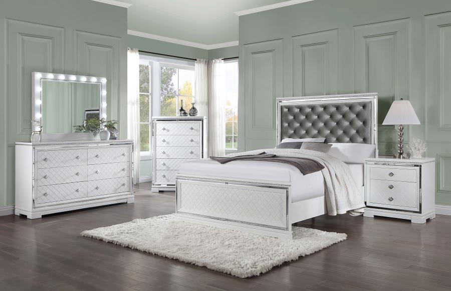 Eleanor White Nightstand - furniture place usa