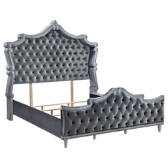 Antonella Grey Eastern King Bed 4 Pc Set - furniture place usa