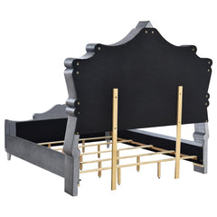 Antonella Grey Eastern King Bed 4 Pc Set - furniture place usa