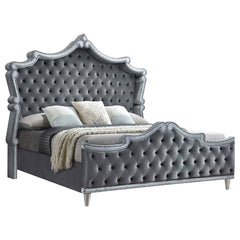 Antonella Grey Eastern King Bed - furniture place usa