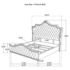 Antonella Grey Eastern King Bed - furniture place usa