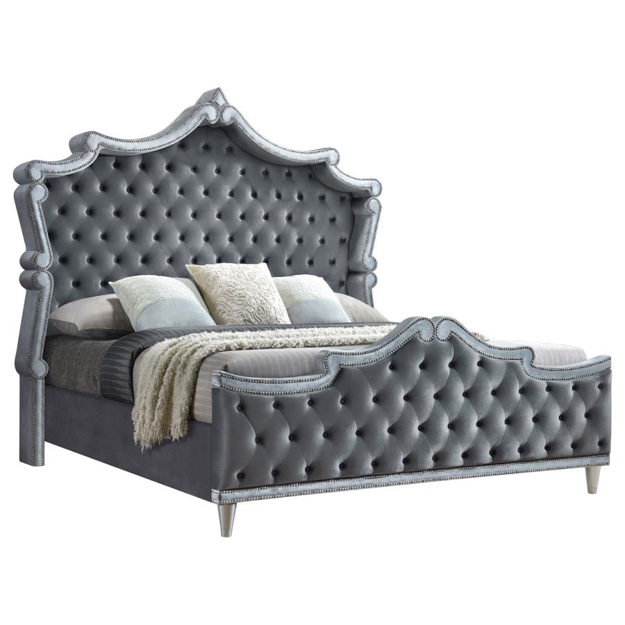 Antonella Grey California King Bed - furniture place usa