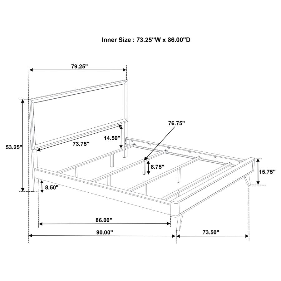 Janelle White California King Bed 5 Pc Set - furniture place usa