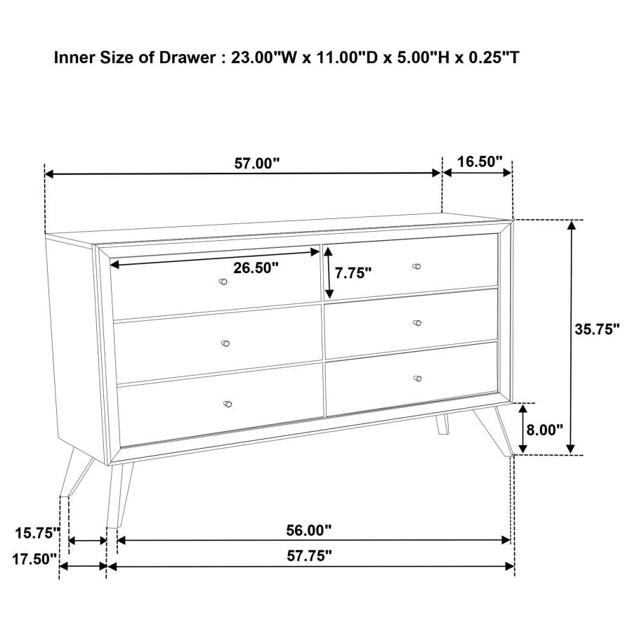 Janelle White Dresser - furniture place usa