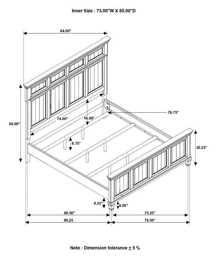 Avenue Grey California King Bed - furniture place usa