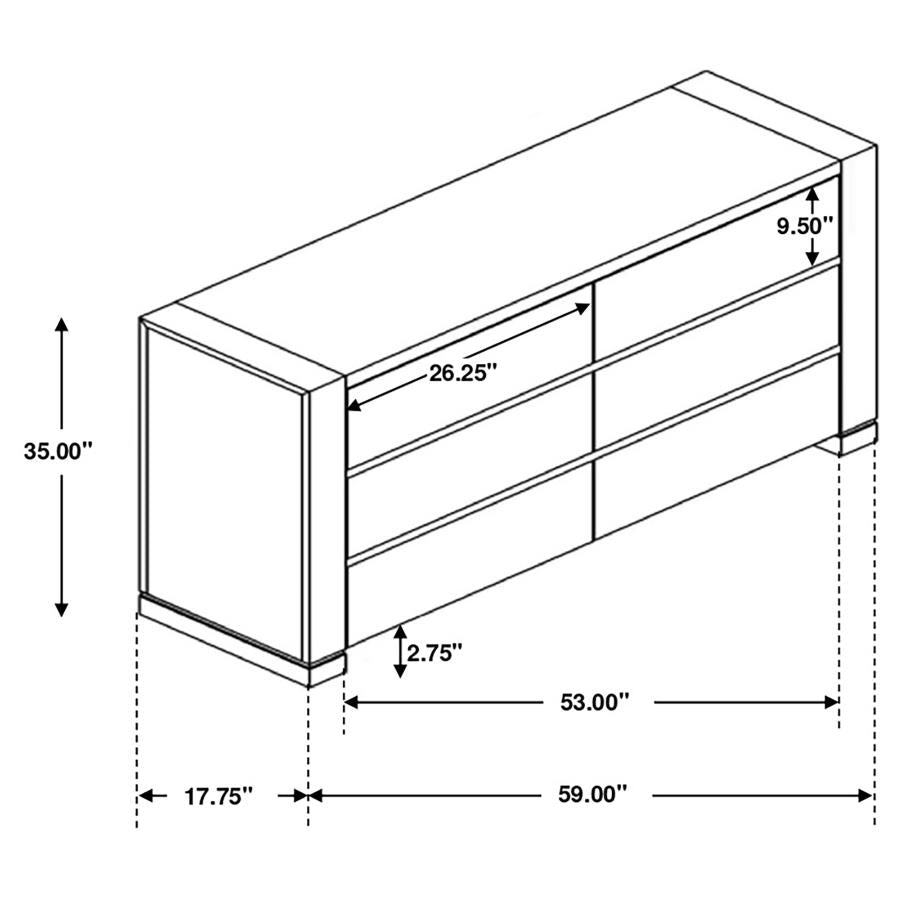 Lorenzo Grey Dresser - furniture place usa