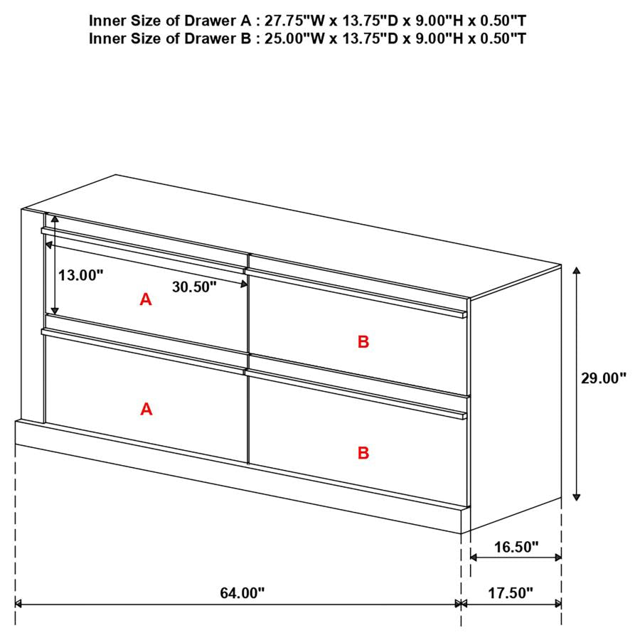 Azalia Brown Dresser - furniture place usa