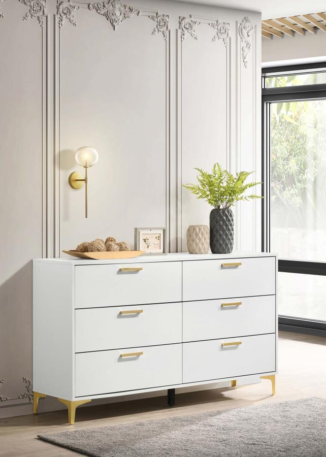 Kendall White Dresser - furniture place usa