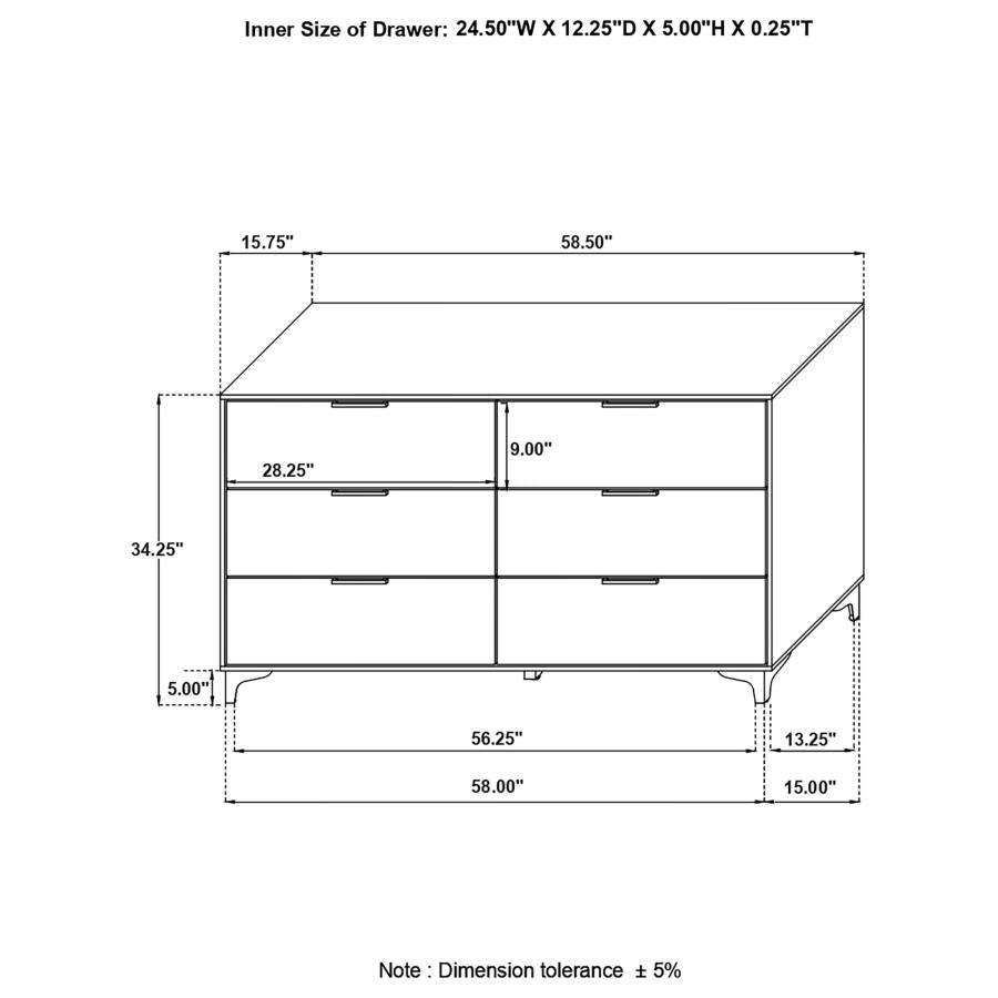 Kendall White Dresser - furniture place usa