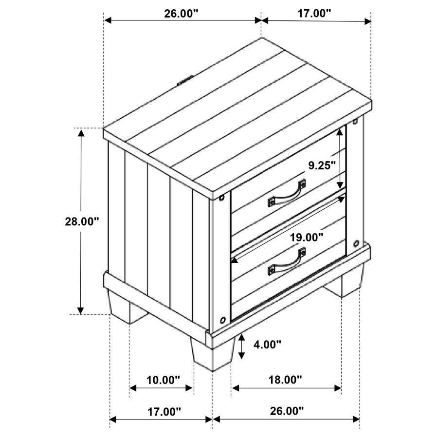 Lilith Grey Nightstand - furniture place usa