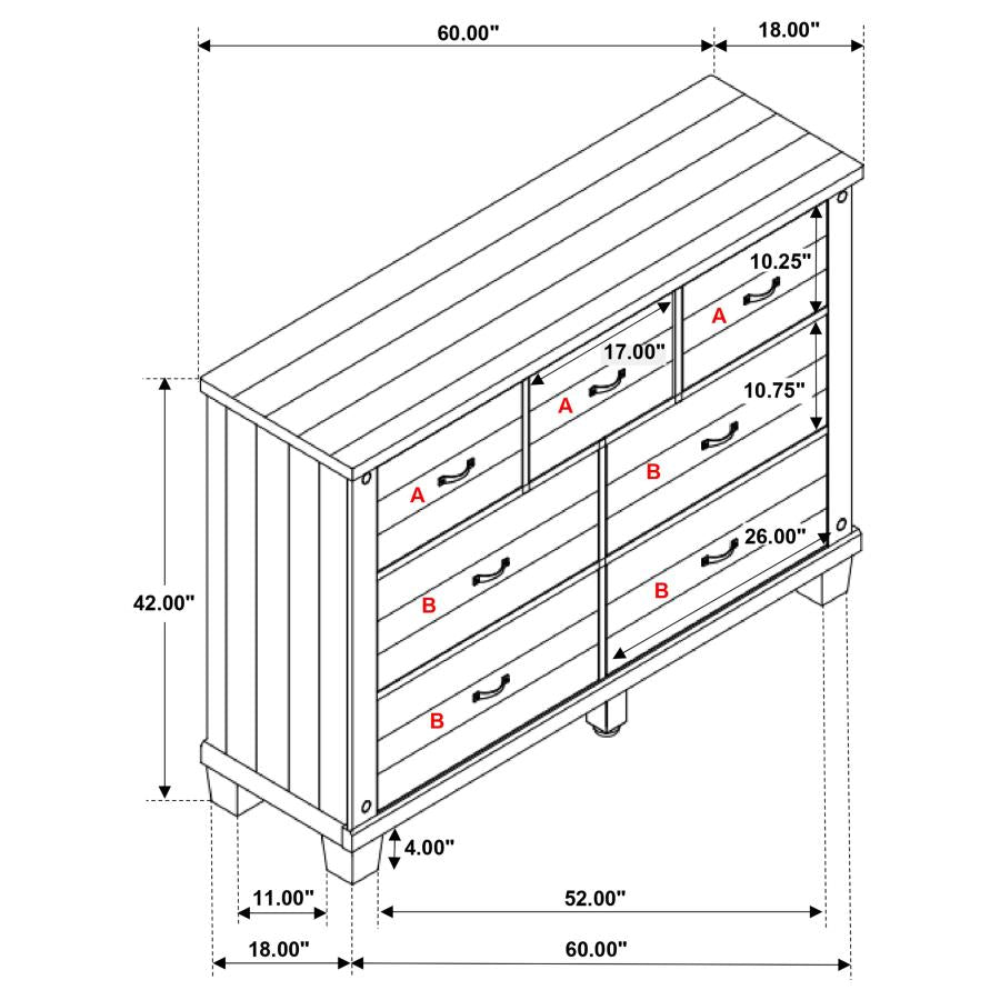 Lilith Grey Dresser - furniture place usa