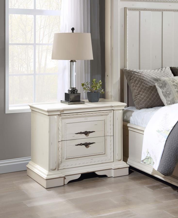 Evelyn White Nightstand - furniture place usa