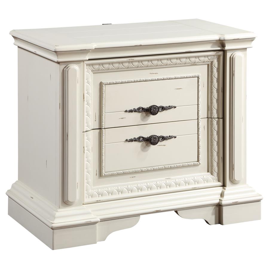 Evelyn White Nightstand - furniture place usa