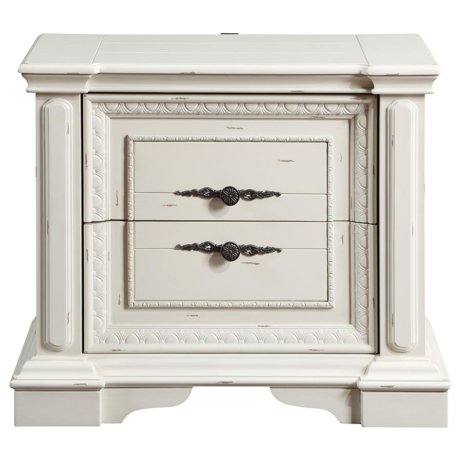 Evelyn White Nightstand - furniture place usa