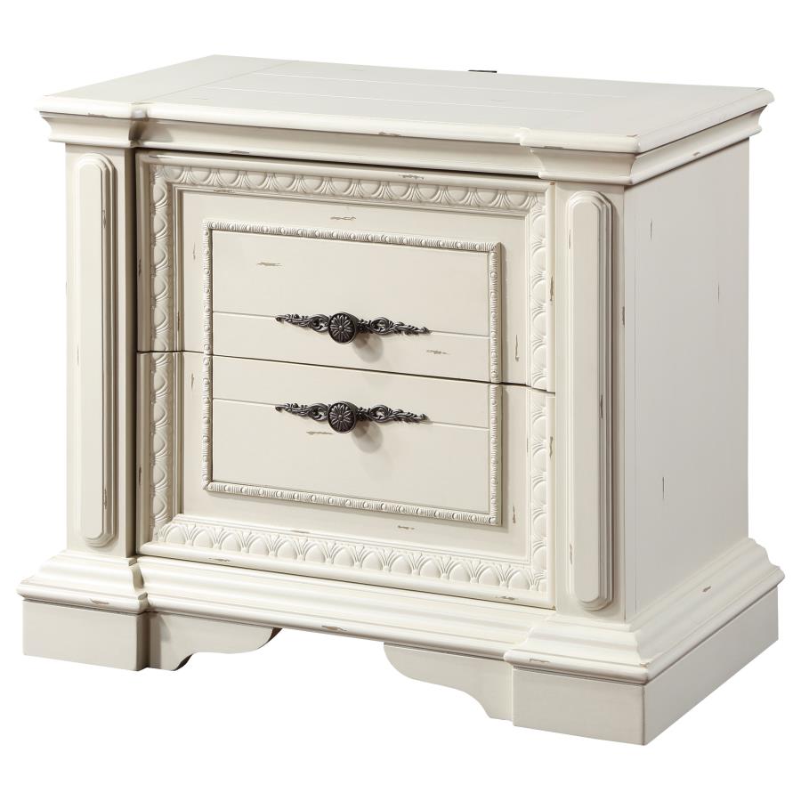 Evelyn White Nightstand - furniture place usa