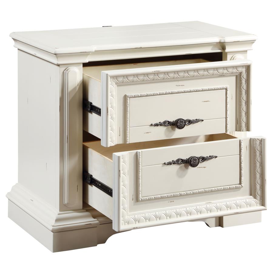 Evelyn White Nightstand - furniture place usa