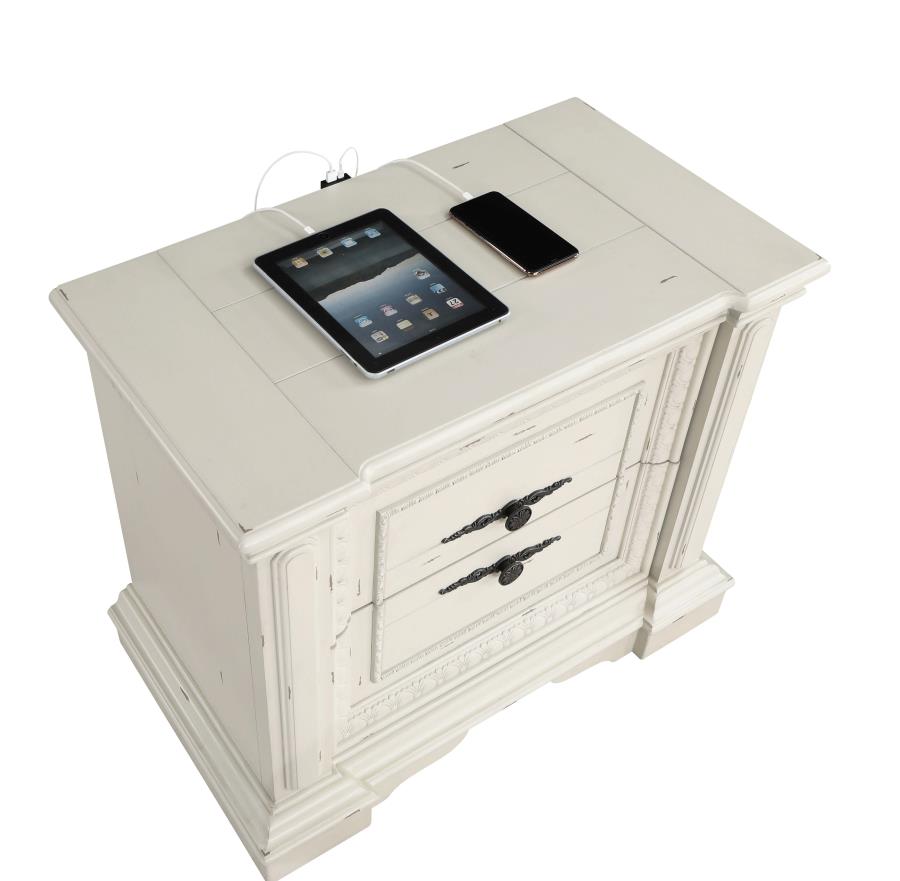 Evelyn White Nightstand - furniture place usa