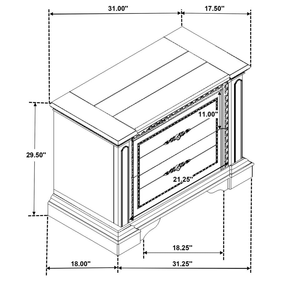 Evelyn White Nightstand - furniture place usa