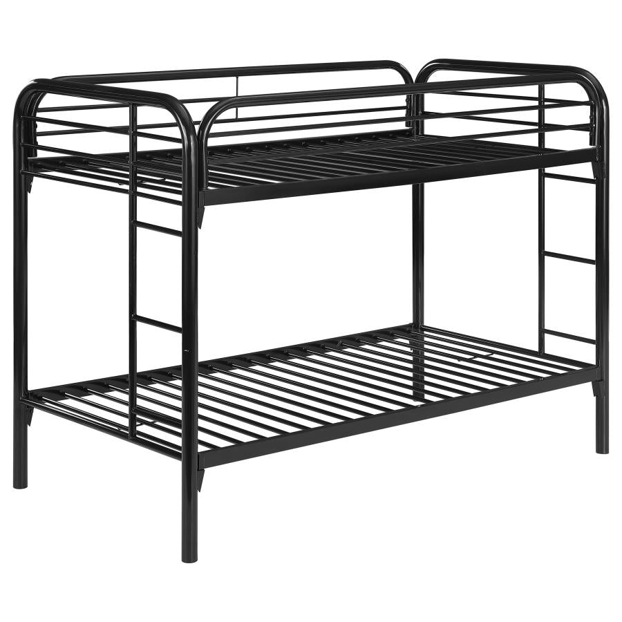 Morgan Black Twin / Twin Bunk Bed - furniture place usa