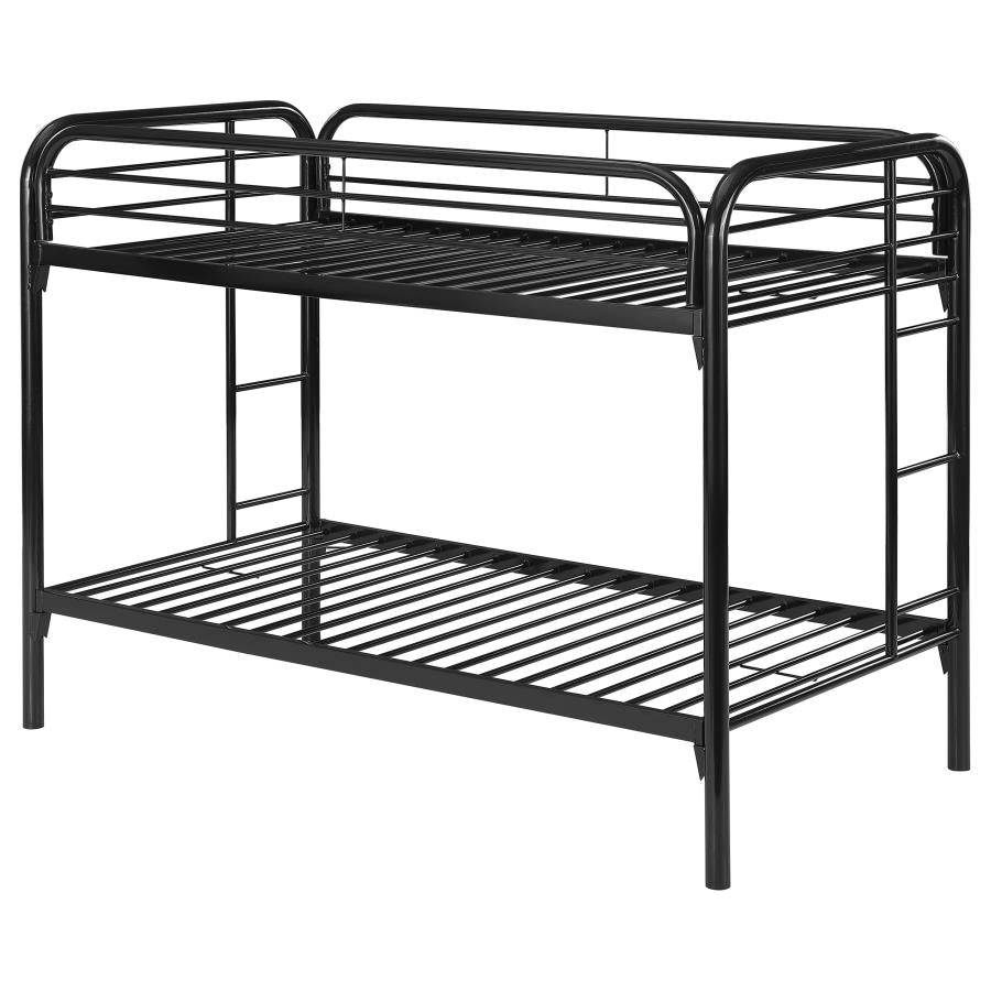 Morgan Black Twin / Twin Bunk Bed - furniture place usa