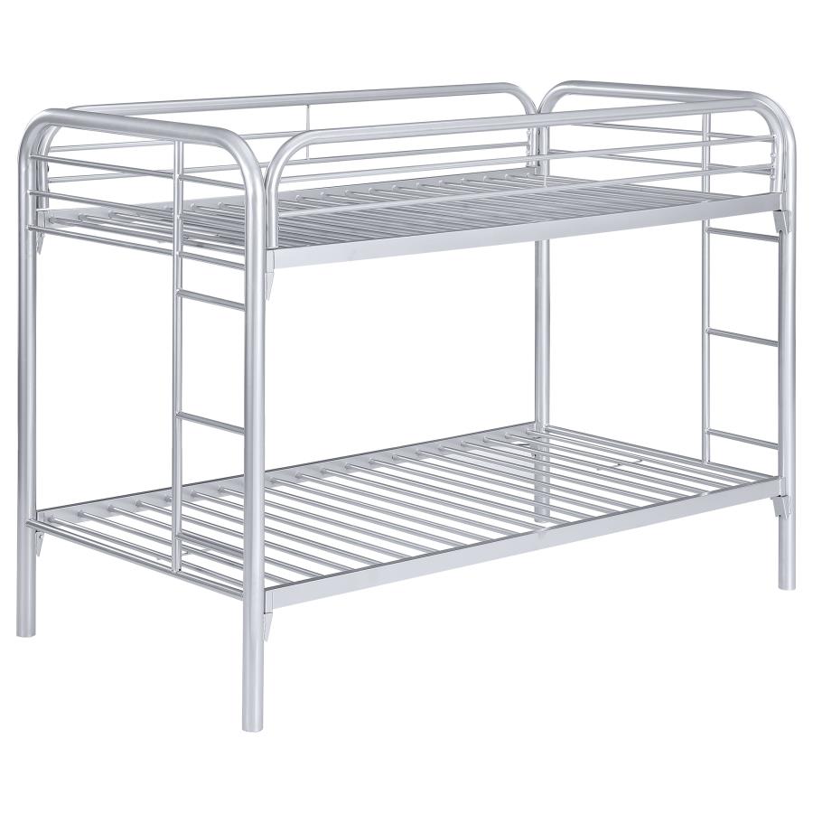 Morgan Silver Twin / Twin Bunk Bed - furniture place usa