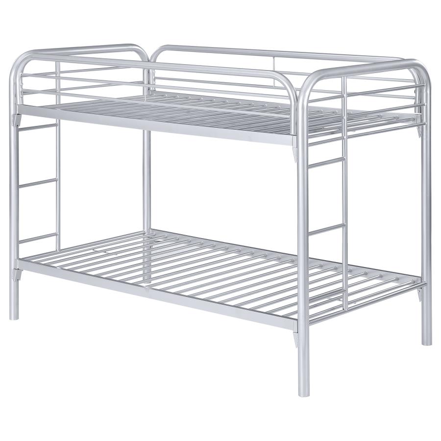 Morgan Silver Twin / Twin Bunk Bed - furniture place usa