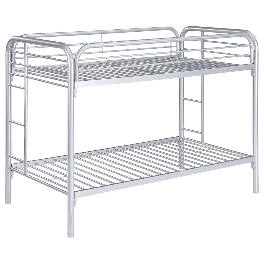 Morgan Silver Twin / Twin Bunk Bed - furniture place usa